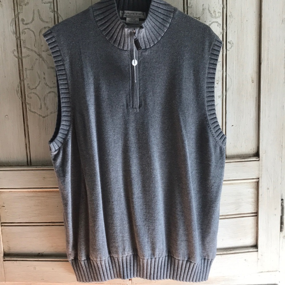 NWT Martin 1/3 zip 100% Merino wool sweater vest.